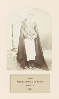 Portrait of a fakir (ascetic) from the Nanakshahi community of Bareilly, Uttar Pradesh, India,