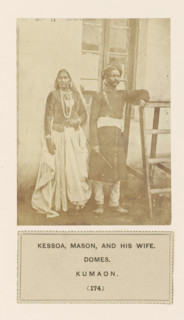 Portrait of a couple in front of a house in Kumaon, Uttarakhand, India, photograph, page, number: '