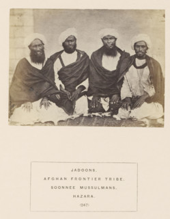 Portrait of four unknown men from the Jadoon tribe of Hazara, Khyber-Pakhtunkhwa, Pakistan,