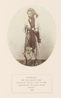 Portrait of an unknown man with a musket from the Afridi tribe of Kohat, Khyber Pakhtunkhwa,