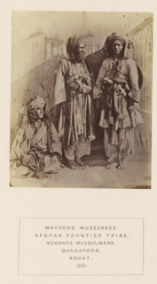 Portrait of three unknown men from the Mahsud tribe of Kohat, Khyber Pakhtunkhwa, Pakistan,