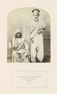 Portrait of two unknown men from Sindhi and Baluch origin in Sindh, Pakistan, photograph, page,