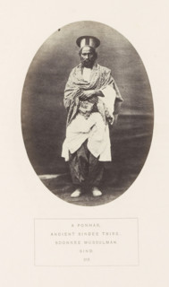 Portrait of an unknown man from the Punar Sindhi tribe in Sindh, Pakistan, photograph, page,