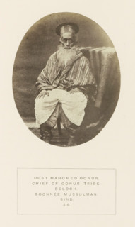 Portrait of Dost Mahomed, a landholder and chieftain from the Baloch community in Sindh, Pakistan,