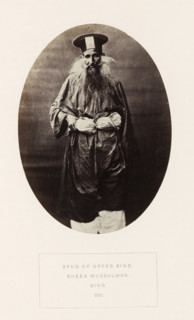 Portrait of an unknown landholder in Sindh, Pakistan, photograph, page, inscription: 'SYUD OF UPPER