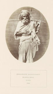 Portrait of an unknown mendicant from the Brahui community in Sindh, Pakistan, photograph, page,