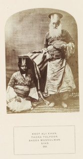 Portrait of Ali Khan and an attendent Sindh, Pakistan, photograph, page, inscription: 'DOST ALI