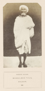 Portrait of Noor Khan, a thug who was imprisoned in Jabalpur, Madhya Pradesh, India, photograph,