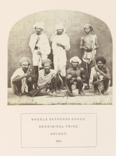 Portrait of a group of people from the Bhil tribe of the Satpura mountains, Sagar, Madhya Pradesh,