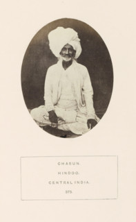 Portrait of an unknown man from the Charan community with a turban, Madhya Pradesh, India,