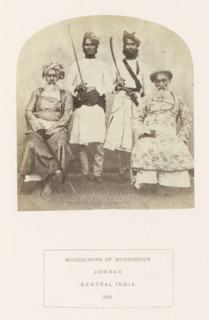 Portrait of four unknown Islamic men from Jaora, Madhya Pradesh, India, photograph, page,