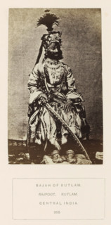 Portrat of Bharoo Singhji, the Raja of Ratlam, Madhya Pradesh, India, photograph, page,