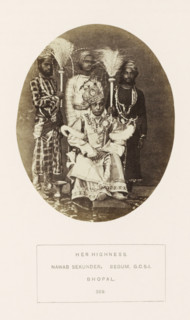 Portrat of Sekunder Begum, a queen of Bhopal, Madhya Pradesh, India, photograph, page, inscription: