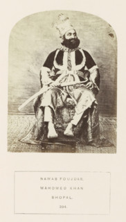 Portrait of Mahomed Khan, an officer at Sekunder Begum, a queen of Bhopal, Madhya Pradesh, India,