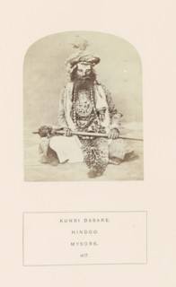 Portrait of an unknown man from the Kunbi community with ceremonial clothes, Mysore, Karnataka,