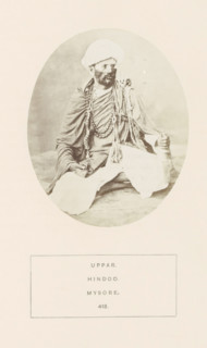 Portrait of an unknown man from the Uppara community of Mysore, Karnataka, India, photograph, page,
