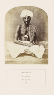 Portrait of an unknown man from the Lingayat community of Mysore, Karnataka, India, photograph,