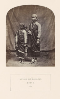 Portrait of an unknown mother and daughter from the Kodava community of Kodagu, Karnataka, India,
