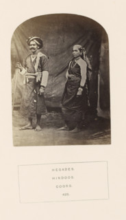 Portrait of Meder and his wife, cultivators from the Hegde community of Kodagu, Karnataka, India,