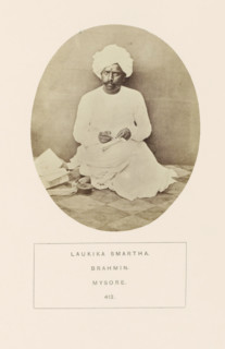 Portrait of an unknown priest from the Smarta Brahmin community of Mysore, Karnataka, India,