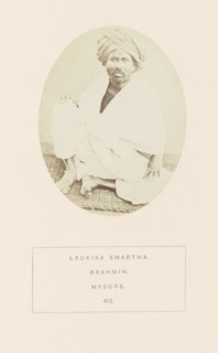 Portrait of an unknown priest from the Smarta Brahmin community of Mysore, Karnataka, India,