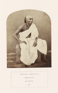 Portrait of an unknown priest from the Smarta Brahmin community of Mysore, Karnataka, India,