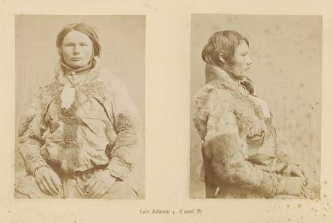 Lars Johnsen ?, d' anni 29, Two portraits of Lars Johnsen, page, Left a front view, right a side