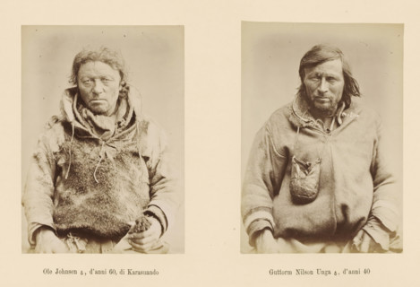 Ole Johnsen ?, d' anni 60, di Karasuando, Guttorm Nilson Unga ?, d' anni 40, Two portraits of Ole