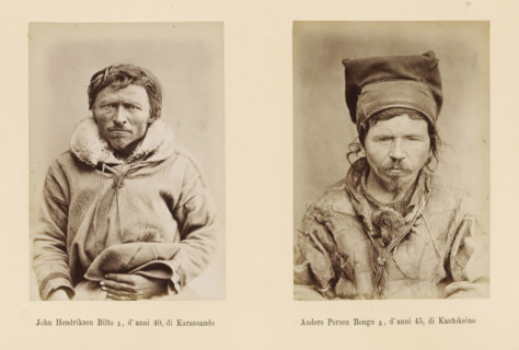Anders Persen Bongu ?, d' anni 45, di Kautokeino, Two portraits of John Hendriksen Bilto and Anders