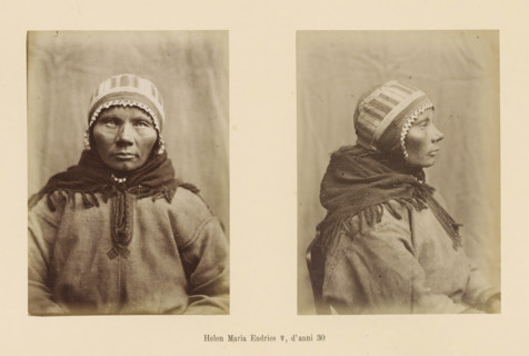 Helen Maria Endries ?, d' anni 30, Two portraits of Helen Maria Endries, page, Left a front view,