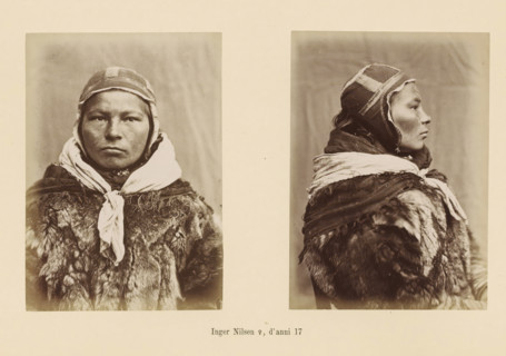 Inger Nilsens ?, d' anni 17, Two portraits of Inger Nilsen, page, Left a front view, right a side