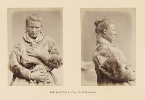Two portraits of Preit Maria Nutti, Preit Maria Nutti ?, d' anni 35, page, Left a front view, right
