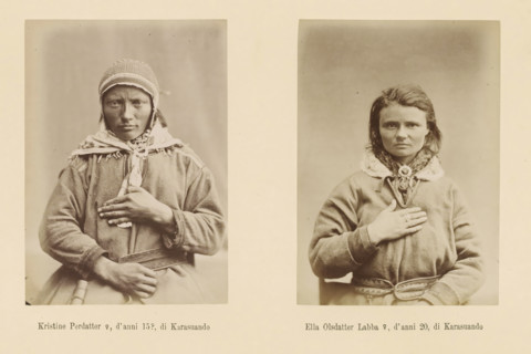 Ella Olsdatter Labba ?, 20 years old, of Karasuando, Two portraits of Kristine Perdatter and Ella
