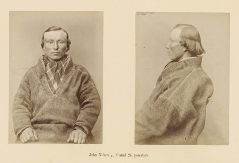 Two portraits of the fisherman John Nilsen, John Nilsen ?, d' anni 24, pescatore, page, Left a