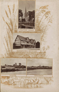 Four buildings along the Thames, print, page, photomechanical print, Top: view of the church in