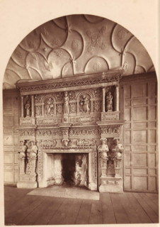 Fireplace at South Wraxall, Manor House Wilts., View of a mantelpiece at Manor House in South