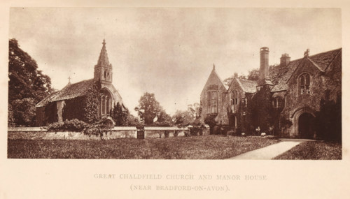 View of Chadfield Church and Manor House, near Bradford-on-Avon, Great Chaldfield Church and Manor