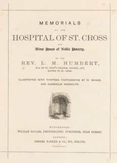 Memorials of the Hospital of St. Cross and Alms House of Noble Poverty, book, company name: 'Bound