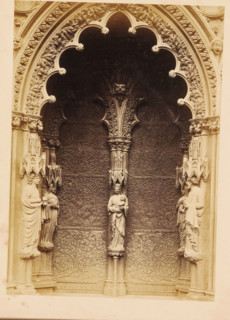 Portal of Lichfield Cathedral, photograph, page, photographer: John Benjamin Stone, Lichfield, c.