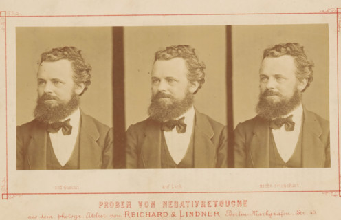 Examples of retouching negatives, Proben von negativretouche, photograph, page, inscription: 'auf