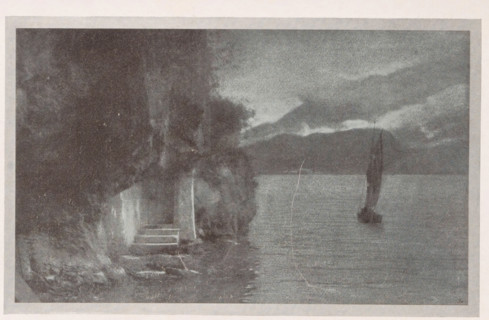 Am Gardasee, View of Lake Garda, page, photomechanical print, monogram: 'BX', inscription: