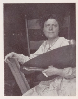 Portrait of an unknown woman, Bildnis der Mrs. K., page, photomechanical print, inscription: