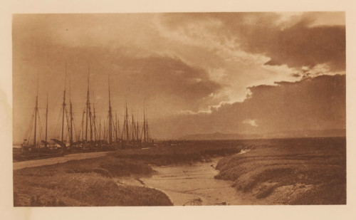 Landscape with a harbor and a stormy sky, A Stormy Evening, page, photomechanical print,