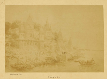 Bénarès, Photo reproduction of Bénarès by Jean Baptiste Robie, photograph, reproduction, page,