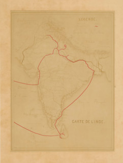 Photo reproduction of a map of India, Carte de l'Inde, photograph, reproduction, page,