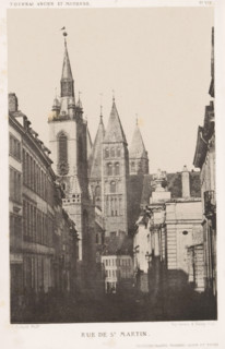 Rue de St. Martin, View of the Rue Saint-Martin in Tournai, Belgium, page, photomechanical print,