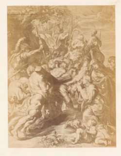 Photo reproduction of a painting of Jesus falling under the cross by Peter Paul Rubens, photograph,