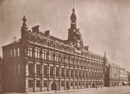 View of the Valenciennes town hall, L'Hotel-de-Ville de Valenciennes, page, photomechanical print,