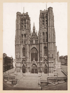 Bruxelles, La Cathédrale (Ste-Gudule), View of the Cathedral of Saint Michael and Saint Gudula in