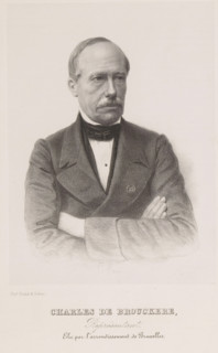 Charles de Brouckere, Reproduction of a photograph of a portrait of Charles de Brouckère, print,